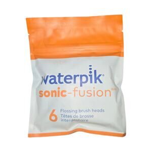 6 pack Waterpik Sonic-Fusion Replacement Flossing Brush Heads FULL BLACK Genuine